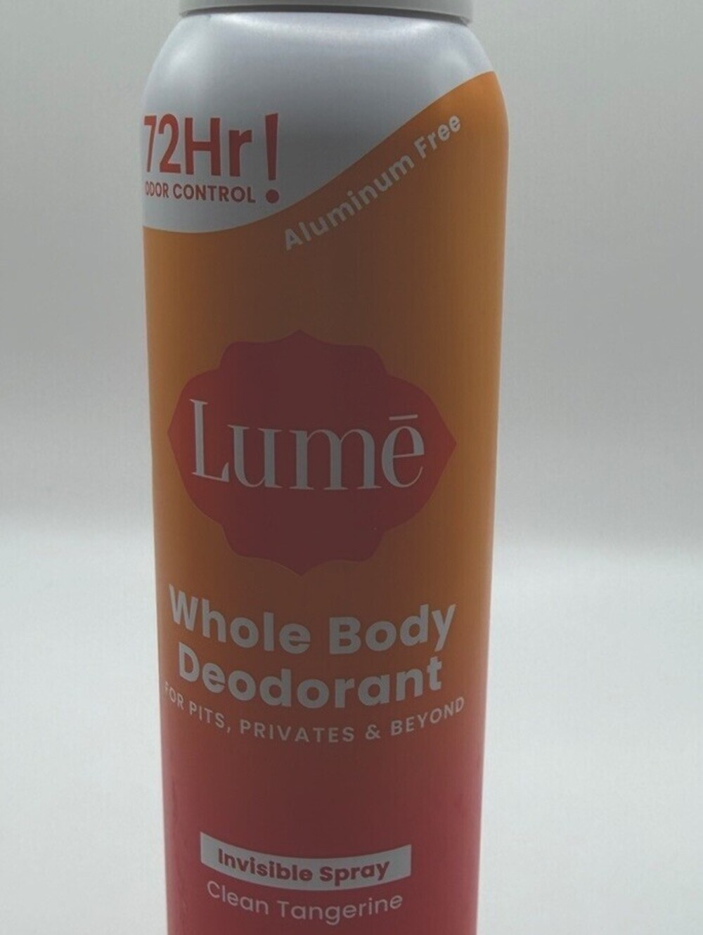 Lume Whole Body Deodorant Invisible Spray 3.6 oz CLEAN TANGERINE Aluminum Free